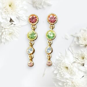 "Vintage" Crystal Gem   Dangle Earrings